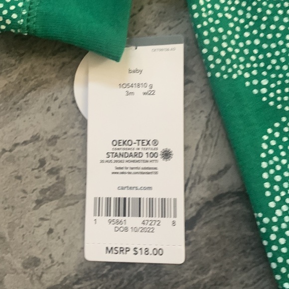 Carter's - Shamrock Print Footed Pajamas Onesie - 2 Way Zipper - 3 Months - NWT - Picture 14 of 16